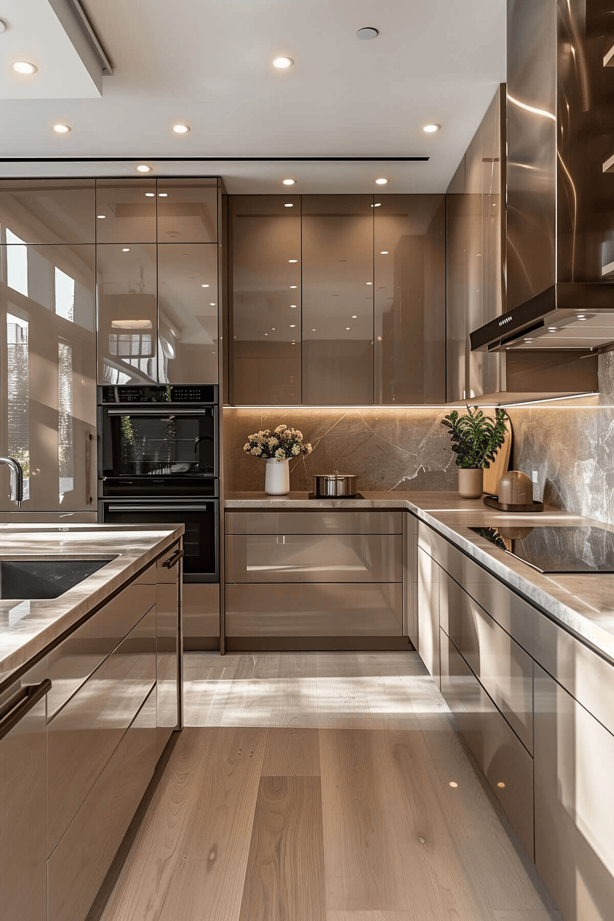 Modern luxury kitchen featuring premium MDF board materials